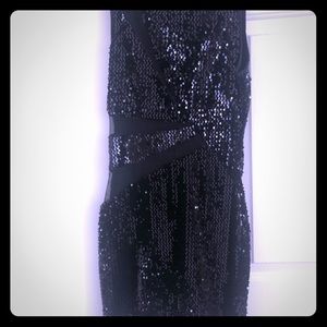 Black Sequin Mini Dress
